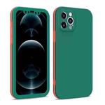 For iPhone 12 Pro Dual-color 360 Degrees Full Coverage Protective PC + TPU Shockproof Case(Deep Green)