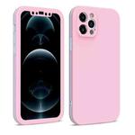For iPhone 12 Pro Max Dual-color 360 Degrees Full Coverage Protective PC + TPU Shockproof Case(Pink)