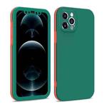 For iPhone 12 Pro Max Dual-color 360 Degrees Full Coverage Protective PC + TPU Shockproof Case(Deep Green)