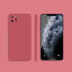 For OPPO Realme C11 Solid Color Imitation Liquid Silicone Straight Edge Dropproof Full Coverage Protective Case(Red)