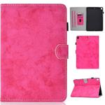 For iPad 10.2 2021 / 2020 / 2019 Solid Color Horizontal Flip Leather Case with Holder & Card Slots & Pen Slot & Sleep / Wake-up Function(Rose Red)