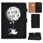 For Samsung Galaxy Tab A7 Lite 8.7 (2021) T220 Pure Color Painting Horizontal Flip Leather Case with Card Slots & Holder & Lanyard(Spaceman)