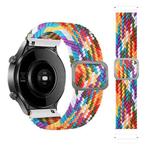 For Samsung Galaxy Watch Active2 44mm Adjustable Nylon Braided Elasticity Watch Band(Rainbow)