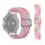 For Samsung Galaxy Watch 3 41mm Adjustable Nylon Braided Elasticity Watch Band(Pink White)