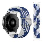 For Samsung Galaxy Watch 3 41mm Adjustable Nylon Braided Elasticity Watch Band(Blue White)