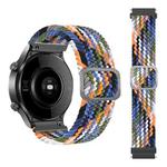 For Samsung Galaxy Watch 3 41mm Adjustable Nylon Braided Elasticity Watch Band(Colorful Denim)