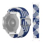 For Samsung Galaxy Watch 3 45mm Adjustable Nylon Braided Elasticity Watch Band(Blue White)