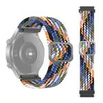 For Samsung Galaxy Watch 3 45mm Adjustable Nylon Braided Elasticity Watch Band(Colorful Denim)