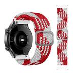 22mm Universal Adjustable Nylon Braided Elasticity Watch Band(Red White)