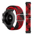 22mm Universal Adjustable Nylon Braided Elasticity Watch Band(Red Black)