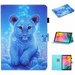 For Samsung Galaxy Tab A7 Lite 8.7 (2021) T220 Coloured Drawing Stitching Horizontal Flip Leather Case with Holder & Card Slot(Little Tiger)