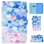 For Samsung Galaxy Tab A7 Lite 8.7 (2021) T220 Coloured Drawing Stitching Horizontal Flip Leather Case with Holder & Card Slot(Petal Rain)