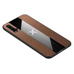 For Huawei nova 5 XINLI Stitching Cloth Textue Shockproof TPU Protective Case(Brown)