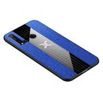 For Huawei nova 5i XINLI Stitching Cloth Textue Shockproof TPU Protective Case(Blue)