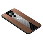 For Huawei nova 5i Pro XINLI Stitching Cloth Textue Shockproof TPU Protective Case(Brown)