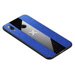 For Huawei P20 lite XINLI Stitching Cloth Textue Shockproof TPU Protective Case(Blue)
