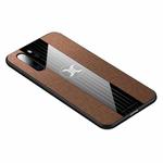For Huawei P30 Pro XINLI Stitching Cloth Textue Shockproof TPU Protective Case(Brown)
