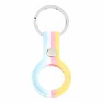 Shockproof Anti-scratch Silicone Protective Case Cover with Keychain Ring Loop For AirTag(Blue White Pink Yellow)