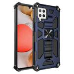 For Samsung Galaxy A42 5G Shockproof TPU + PC Magnetic Protective Case with Holder(Blue)