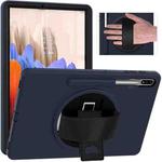 For Samsung Galaxy Tab S8+ / Tab S8 Plus /  Tab S7 FE / Tab S7+ SM-T970 360 Degree Rotation PC + TPU Protective Case with Holder & Hand-strap & Pen Slot(Dark Blue)