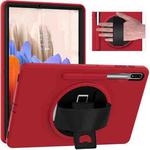 For Samsung Galaxy Tab S8+ / Tab S8 Plus /  Tab S7 FE / Tab S7+ SM-T970 360 Degree Rotation PC + TPU Protective Case with Holder & Hand-strap & Pen Slot(Red)