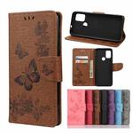 For Motorola Moto G30 Butterflies Embossing Horizontal Flip Leather Case with Holder & Card Slots & Wallet(Brown)