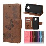 For Nokia 5.4 Butterflies Embossing Horizontal Flip Leather Case with Holder & Card Slots & Wallet(Brown)