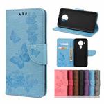 For Nokia 5.4 Butterflies Embossing Horizontal Flip Leather Case with Holder & Card Slots & Wallet(Blue)