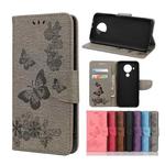 For Nokia 5.4 Butterflies Embossing Horizontal Flip Leather Case with Holder & Card Slots & Wallet(Grey)