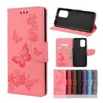 For Xiaomi Redmi Note 10 Butterflies Embossing Horizontal Flip Leather Case with Holder & Card Slots & Wallet(Pink))