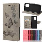 For Xiaomi Poco F3 Butterflies Embossing Horizontal Flip Leather Case with Holder & Card Slots & Wallet(Grey)