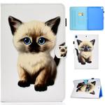 For iPad 10.2 2021 / 2020 / 2019 Colored Drawing Horizontal Flip Leather Case with Holder & Card Slots & Pen Slot & Sleep / Wake-up Function(Kitten)