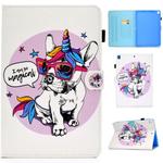For iPad 10.2 2021 / 2020 / 2019 Colored Drawing Horizontal Flip Leather Case with Holder & Card Slots & Pen Slot & Sleep / Wake-up Function(Unicorn Dog)