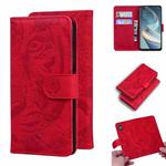 For OPPO A92S / Reno4 Z 5G Tiger Embossing Pattern Horizontal Flip Leather Case with Holder & Card Slots & Wallet(Red)