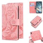 For OPPO A92S / Reno4 Z 5G Tiger Embossing Pattern Horizontal Flip Leather Case with Holder & Card Slots & Wallet(Pink)