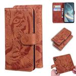 For OPPO A92S / Reno4 Z 5G Tiger Embossing Pattern Horizontal Flip Leather Case with Holder & Card Slots & Wallet(Brown)