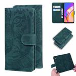 For OPPO A94 5G / F19 Pro Plus 5G Tiger Embossing Pattern Horizontal Flip Leather Case with Holder & Card Slots & Wallet(Green)