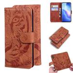 For OPPO Find X3 Neo / Reno5 Pro+ 5G Tiger Embossing Pattern Horizontal Flip Leather Case with Holder & Card Slots & Wallet(Brown)