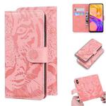 For OPPO Realme 8 / Realme 8 Pro Tiger Embossing Pattern Horizontal Flip Leather Case with Holder & Card Slots & Wallet(Pink)