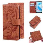For OPPO Realme C20 Tiger Embossing Pattern Horizontal Flip Leather Case with Holder & Card Slots & Wallet(Brown)