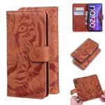 For OPPO Realme Narzo 30 Pro 5G Tiger Embossing Pattern Horizontal Flip Leather Case with Holder & Card Slots & Wallet(Brown)