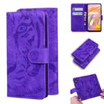 For OPPO Realme X7 (India) / Realme V15 Tiger Embossing Pattern Horizontal Flip Leather Case with Holder & Card Slots & Wallet(Purple)
