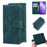 For OPPO Reno 5 4G / Reno 5 5G Tiger Embossing Pattern Horizontal Flip Leather Case with Holder & Card Slots & Wallet(Green)