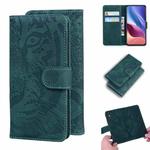 For Xiaomi Redmi K40 / K40 Pro / Poco F3 Tiger Embossing Pattern Horizontal Flip Leather Case with Holder & Card Slots & Wallet(Green)