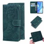 For Xiaomi Mi 11 Lite Tiger Embossing Pattern Horizontal Flip Leather Case with Holder & Card Slots & Wallet(Green)