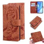 For Xiaomi Mi 11 Lite Tiger Embossing Pattern Horizontal Flip Leather Case with Holder & Card Slots & Wallet(Brown)