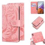 For Xiaomi Mi 11 Pro Tiger Embossing Pattern Horizontal Flip Leather Case with Holder & Card Slots & Wallet(Pink)