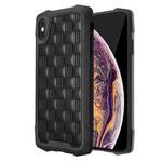 For iPhone XS Max 3D Embossed PU + PC + TPU Skidproof Shockproof Case(Black)