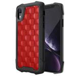 For iPhone XR 3D Embossed PU + PC + TPU Skidproof Shockproof Case(Red)
