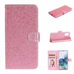 For Xiaomi Redmi Note 10 Pro Glitter Powder Horizontal Flip Leather Case with Card Slots & Holder & Photo Frame & Wallet(Pink)